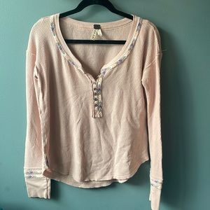 Free People We The Free Blush Pink Henley Size: M